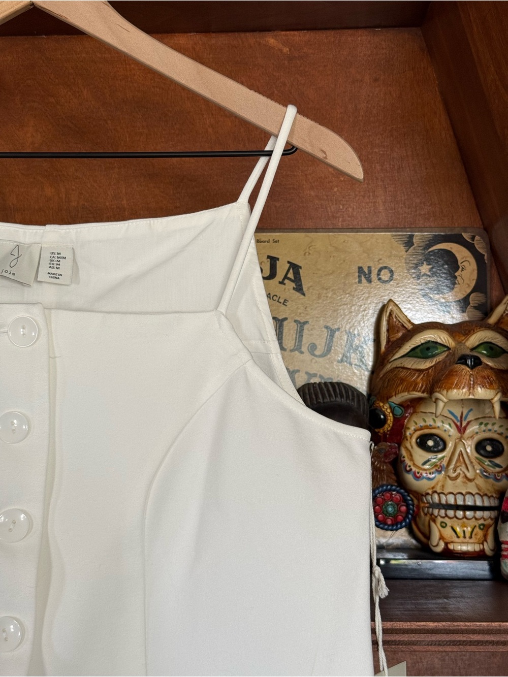 Joie - Spaghetti-Strap Button-Front Tank Top - White - Women’s Medium